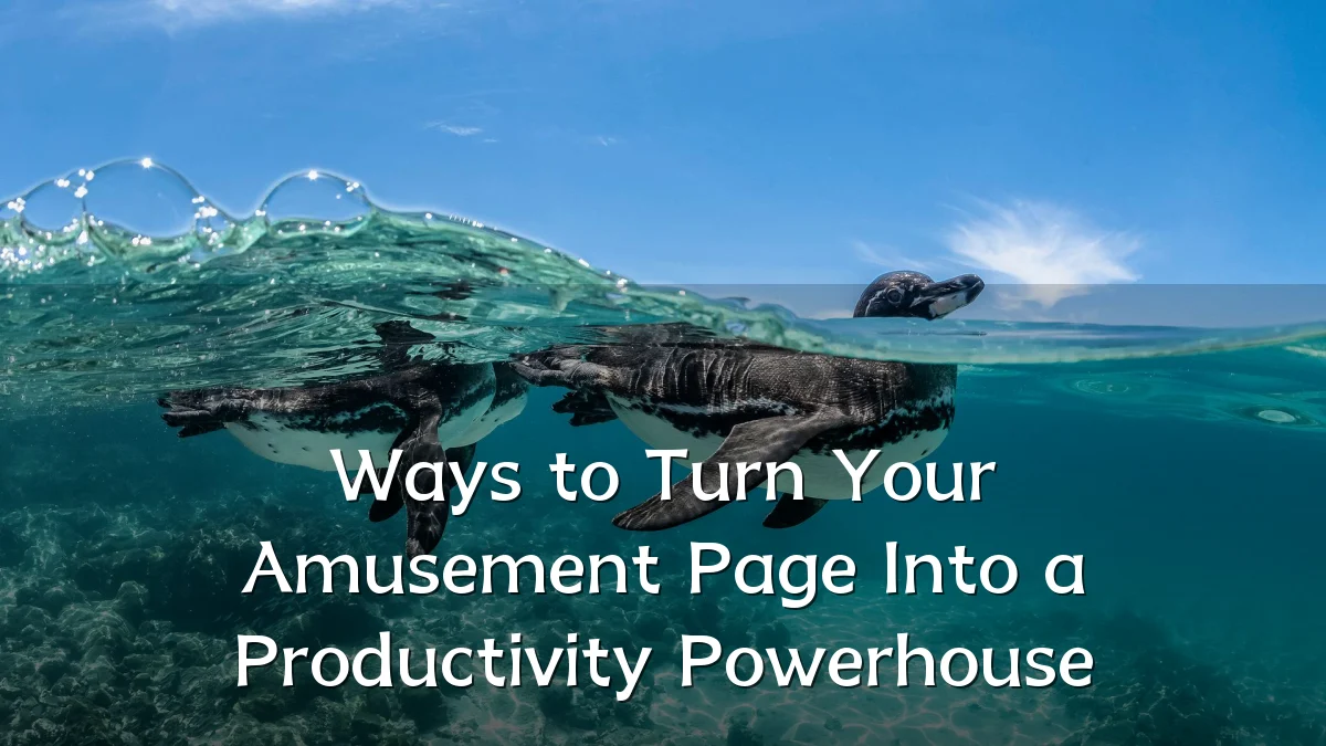 Ways to Turn Your Amusement Page Into a Productivity Powerhouse