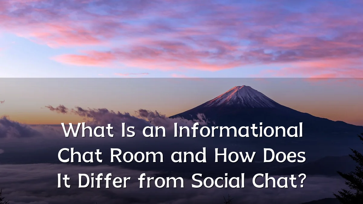 What Is an Informational Chat Room and How Does It Differ from Social Chat?