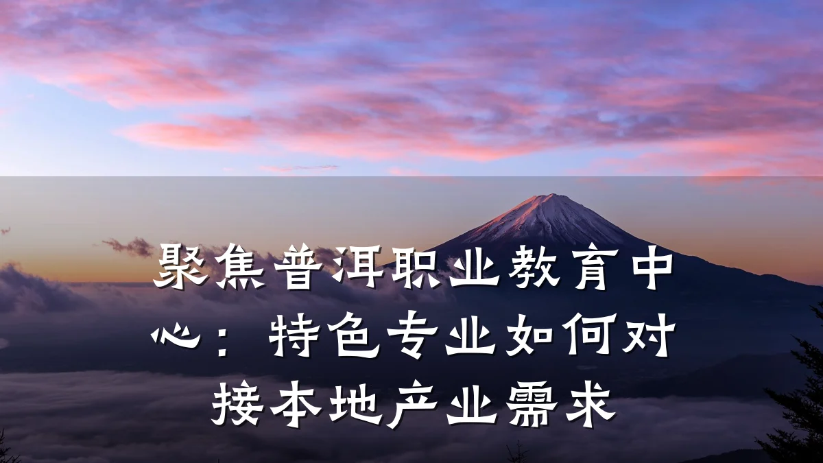 聚焦普洱职业教育中心:特色专业如何对接本地产业需求